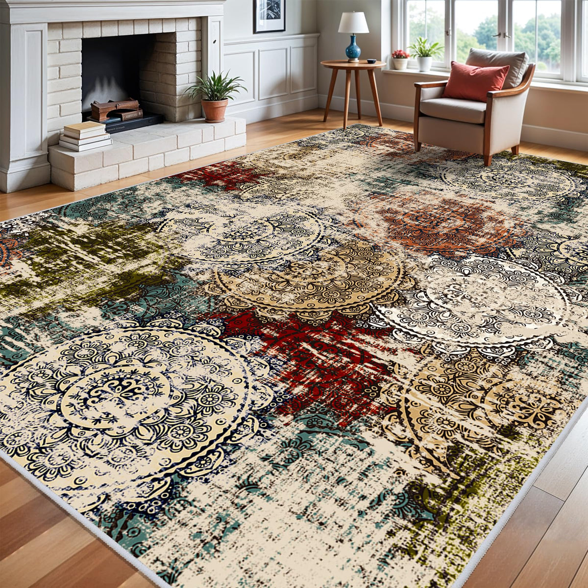 9x12 Living Room Area Rugs (Red/Green/Multi / 9' x 12' (Rectangular))