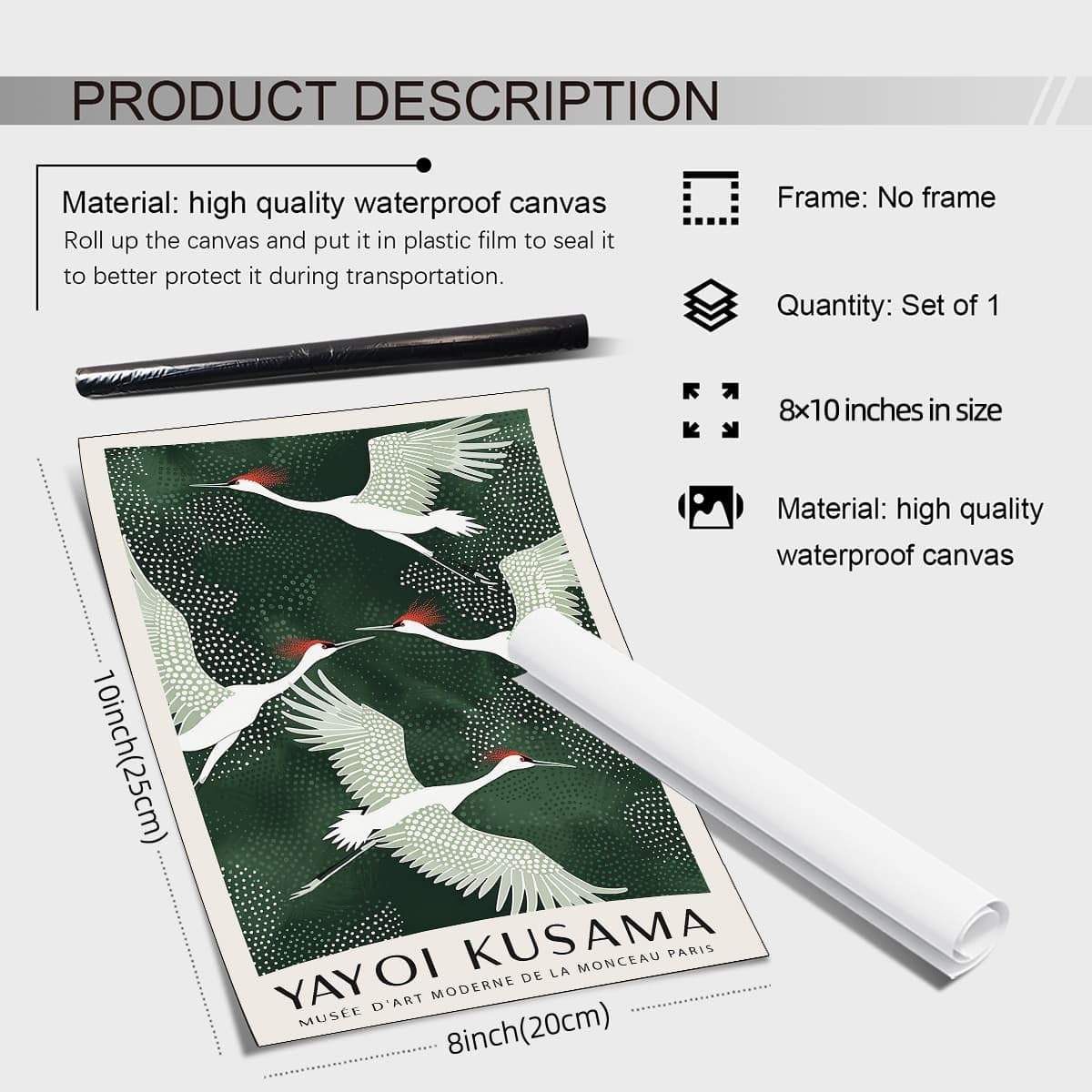 Japanese Flying Cranes Wall Art Vintage Bird Pictures Aesthetics Posters Minimalist Animal Canvas Prints Nordic Nature Zen Calm for Living Room Bedroom Office Decor 8x10in Unframed (Unframed / Japanese Art 007 / 10"L x 8"W)