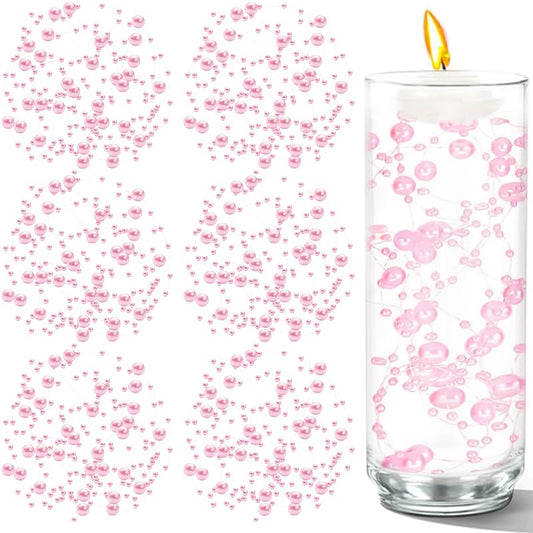 100 PCS Artificial Floating Beads for Centerpieces Vases (Lightpink / 8+3mm(100pcs))