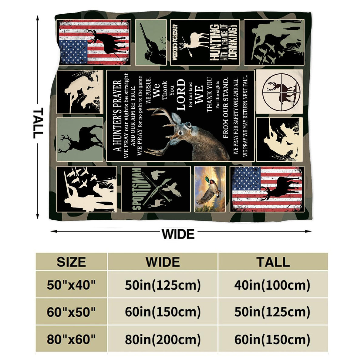 Deer Hunting Throw Blanket (40"x50" / Hunting Deer)
