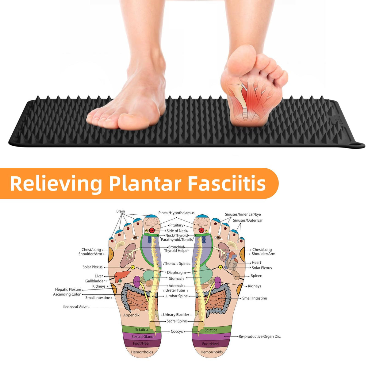 Acupressure Mat for Foot Massage (Grey)