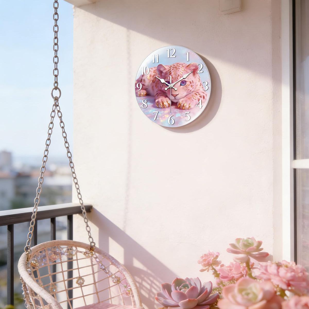 Pink Leopard Wall Clocks Battery Operated (Pink Leopard)