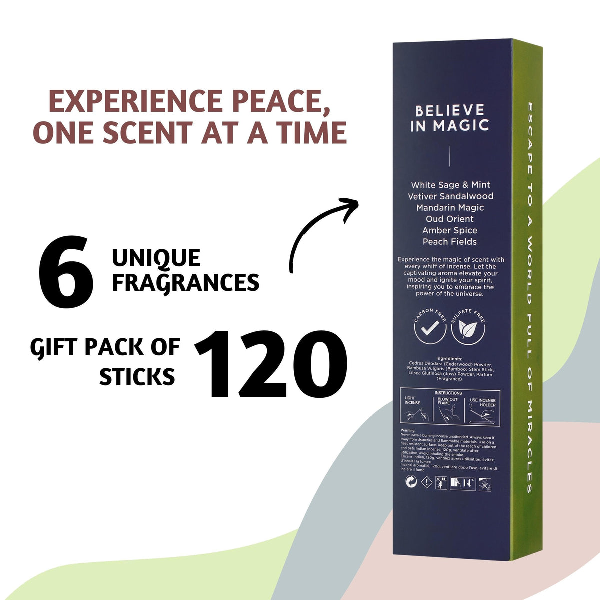 Premium Incense Sticks White Sage (Pack of 120)