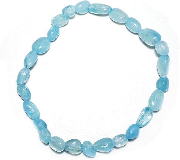 Aquamarine Crystal Bracelet for Women Men (Aquamarine chip Crystal)