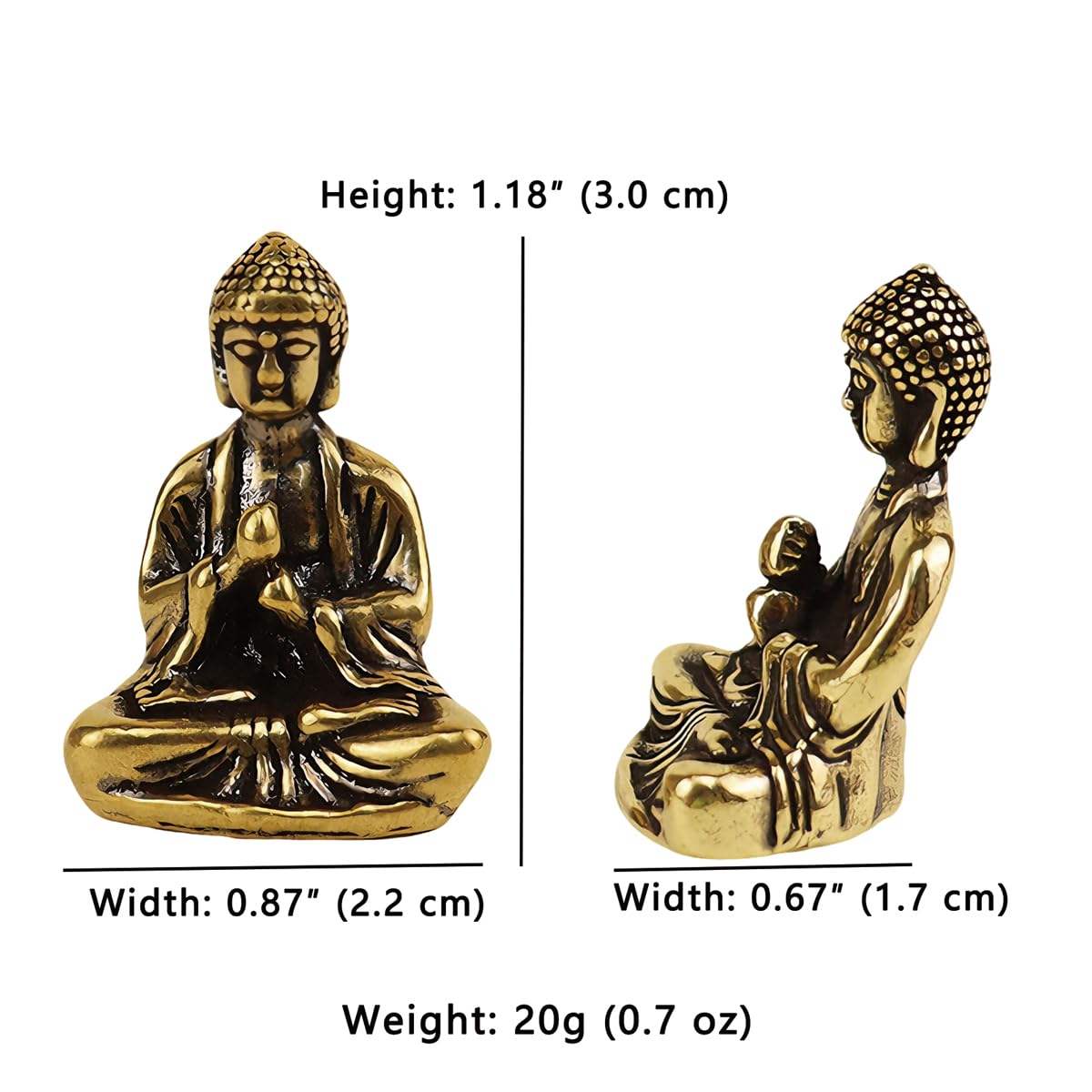 12 Pcs Mini Buddha Figures