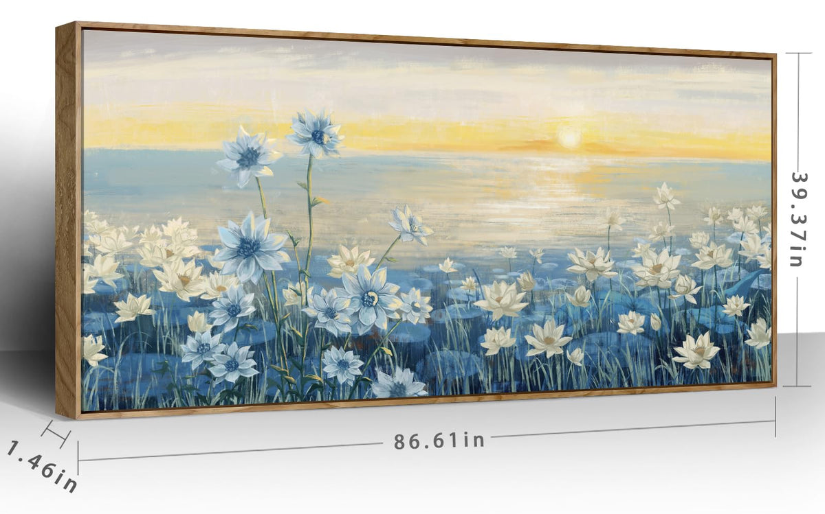 Extra Large Framed Canvas Wall Art 86"x39" (Sunrise Wall Art / 86"L x 39"W)