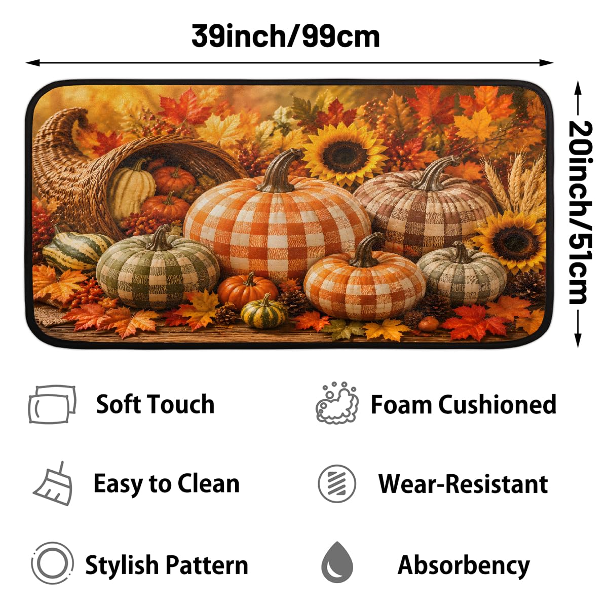 Fall Kitchen Rug Non (B:b-9)
