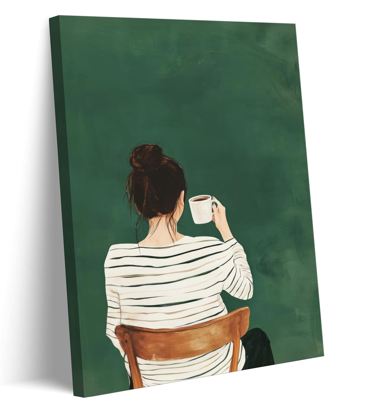 Coffee Lover Canvas Wall Art (Coffee Girl / 16"L x 12"W)