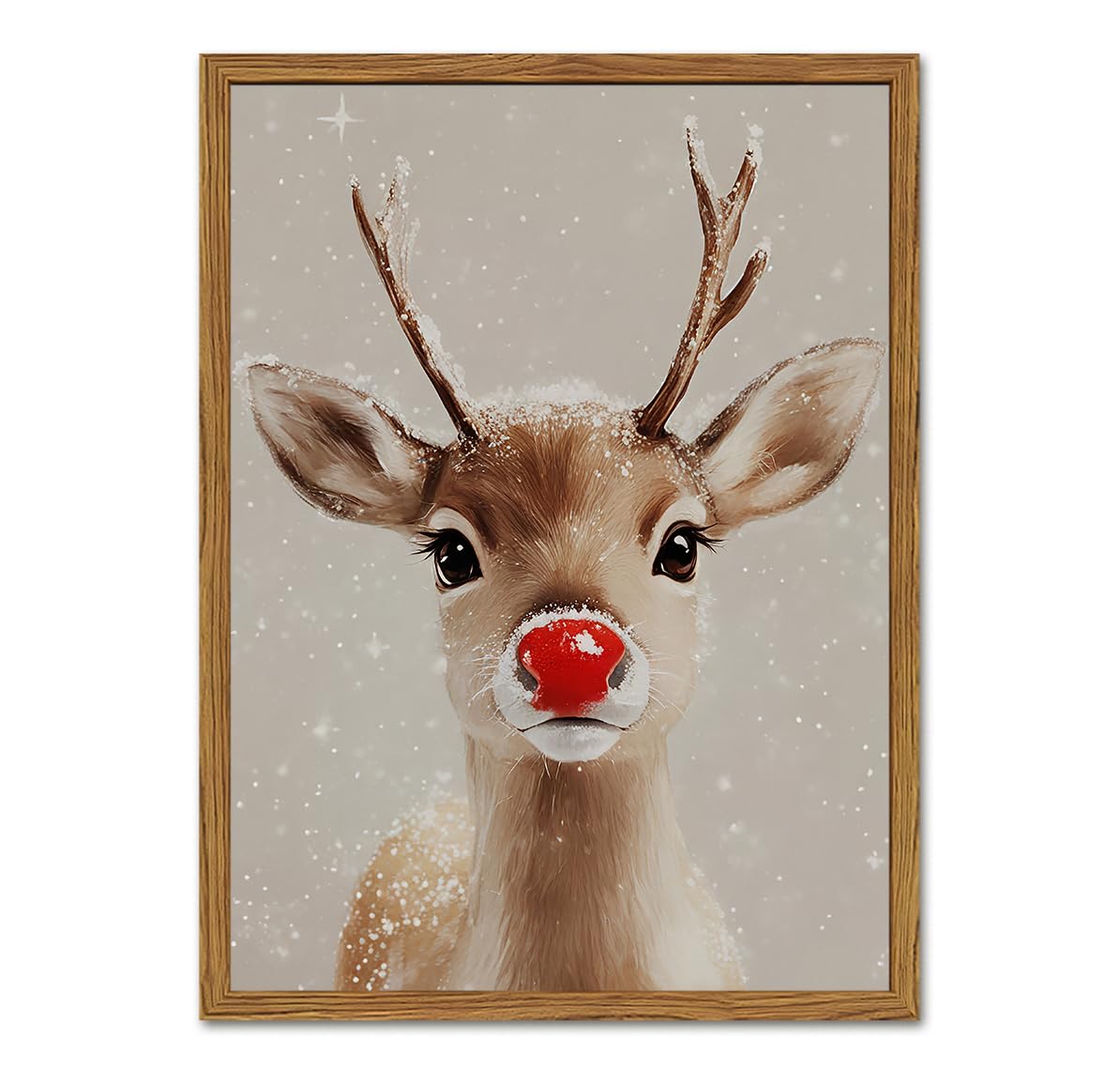 Framed Christmas Wall Art (Deer / 16"L x 12"W)