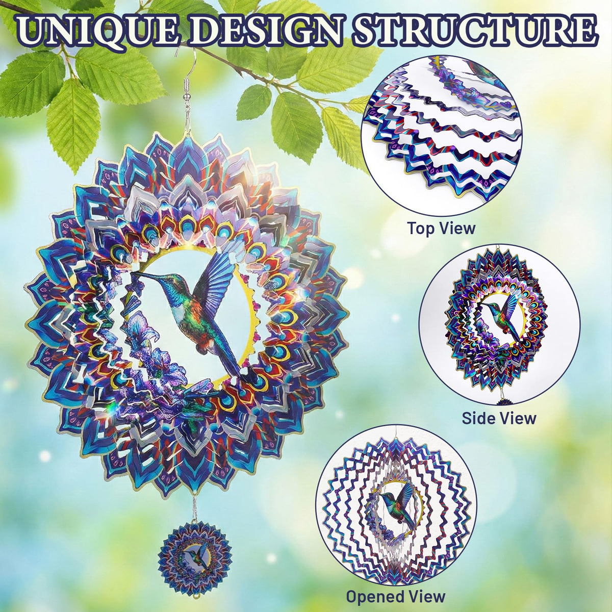 Hummingbird Mandala Wind Spinner (10In-Hummingbird)