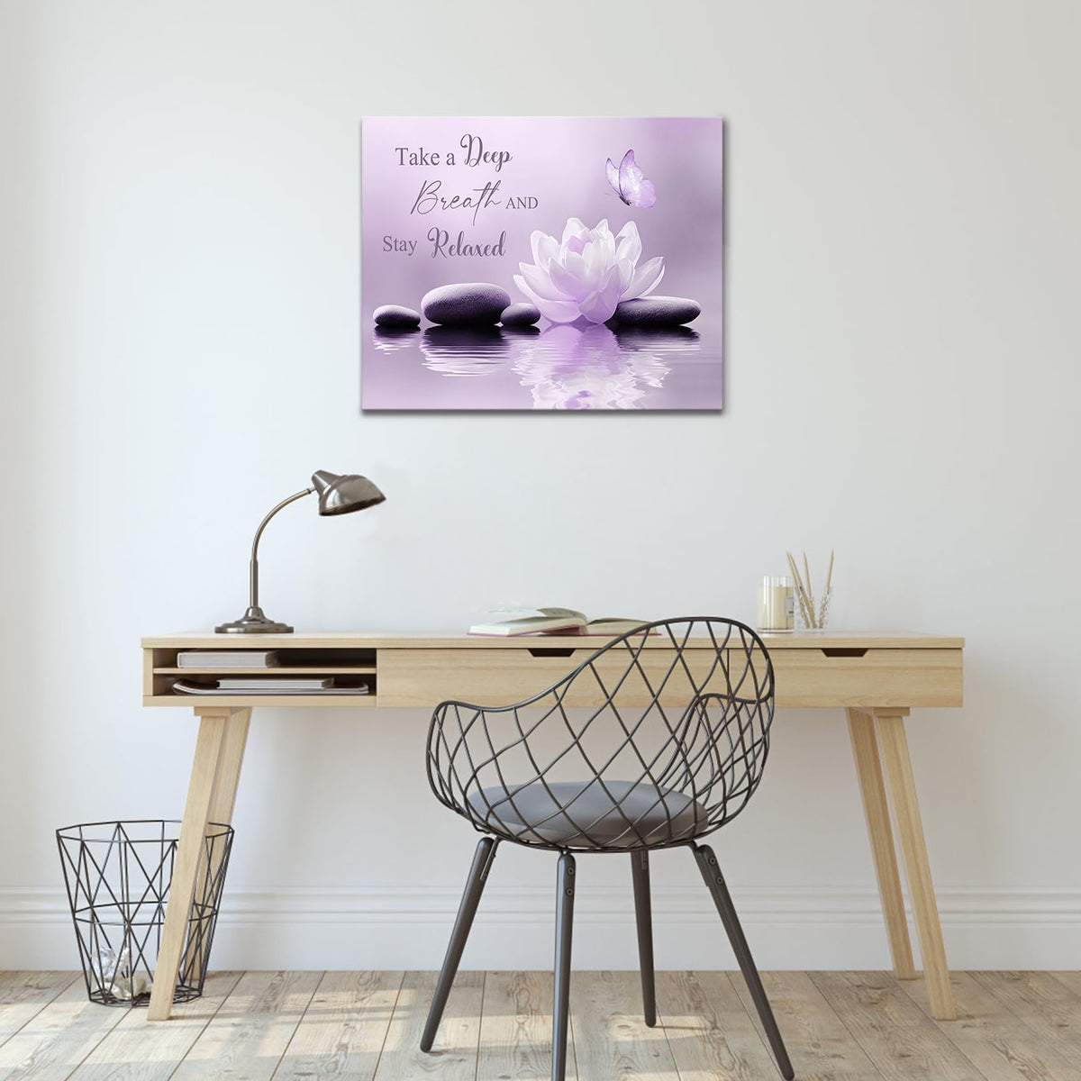 Zen Purple Floral Wall Art for Living Room (8"L x 10"W / Purple)