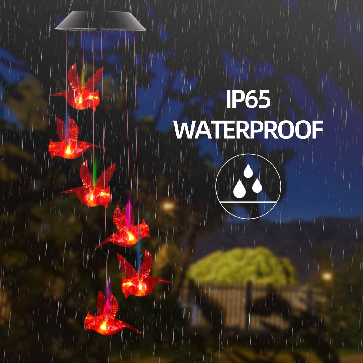 Cardinal Solar Wind Chimes for Outside