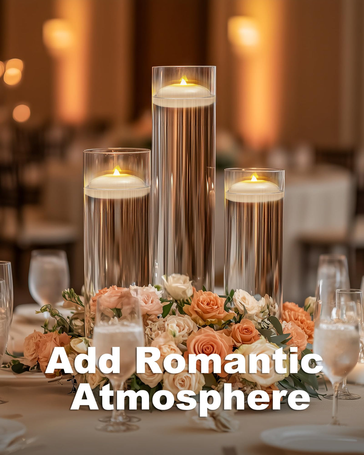 3" Flameless LED Floating Candles (White (24Pack) / 3 inch)