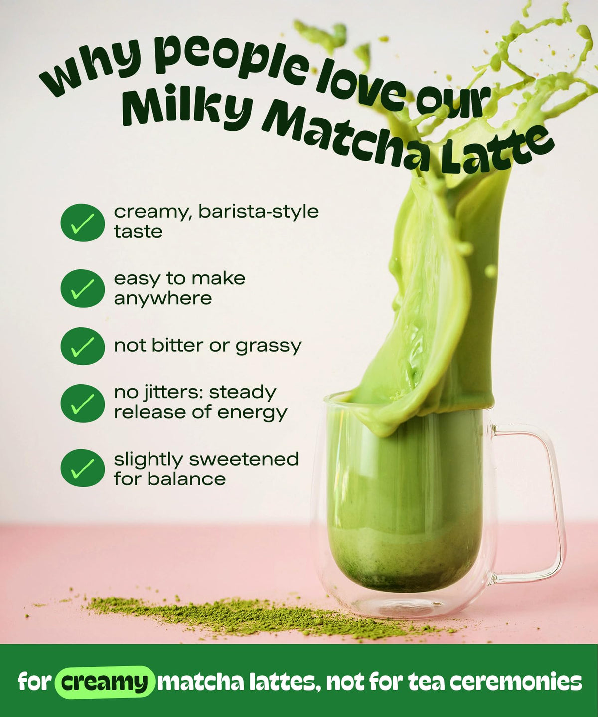 Matcha Latte Powder Sticks (Latte 7-Sticks)