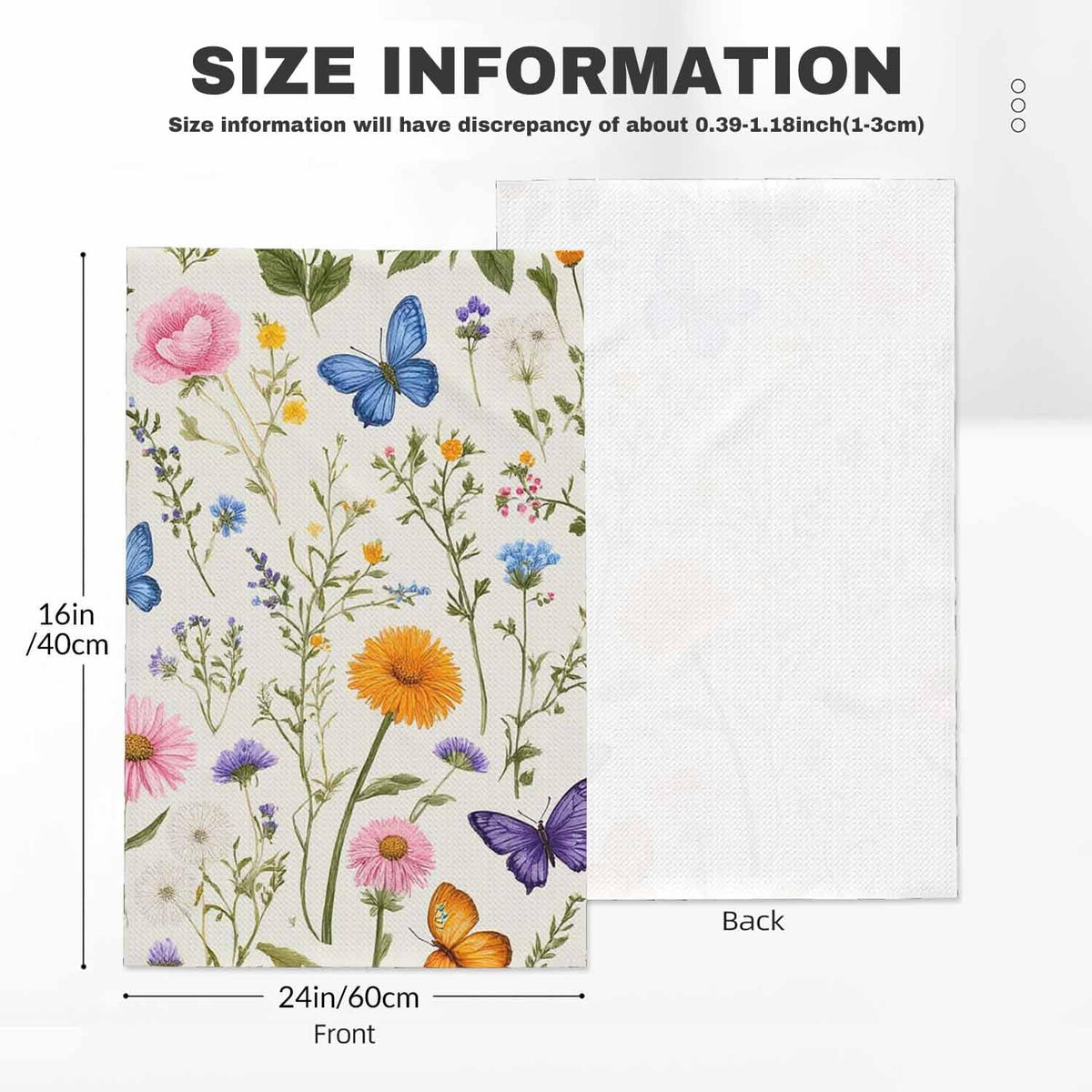 Vintage Floral Waffle Kitchen Dish Cloths Herbs Wild Flowers Botanical Colorful Ultra Soft Absorbent Quick Drying Dish Towels 16 X 24 Inches Set of 2 (Vintage Floral)