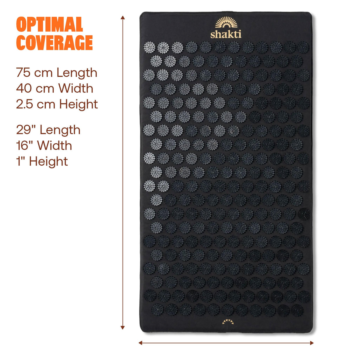 Acupressure Mat for Tension Release (Level 1 / Premium-black)