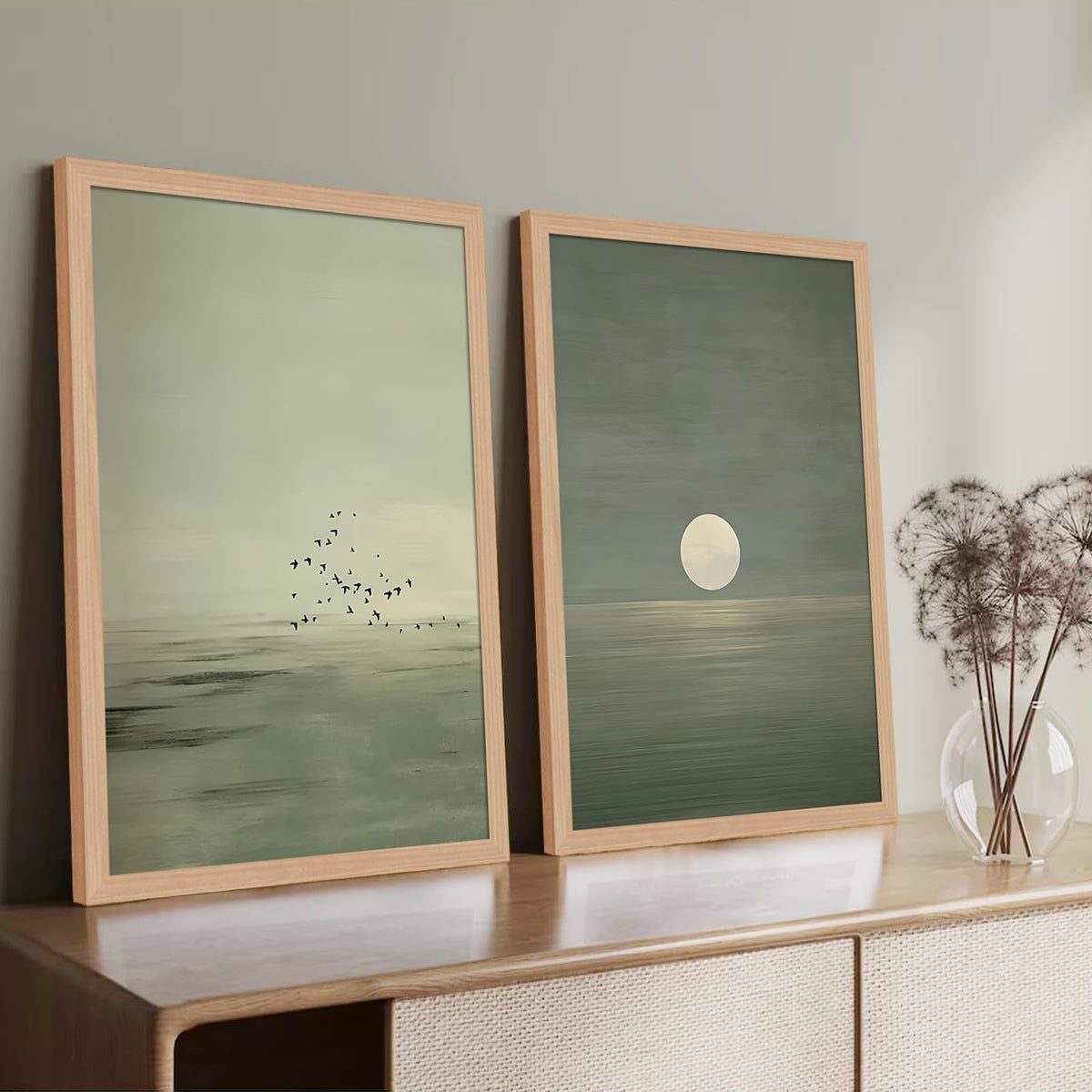 Japanese Zen Wall Art Set of 2 (Sunset / 16"L x 24"W)