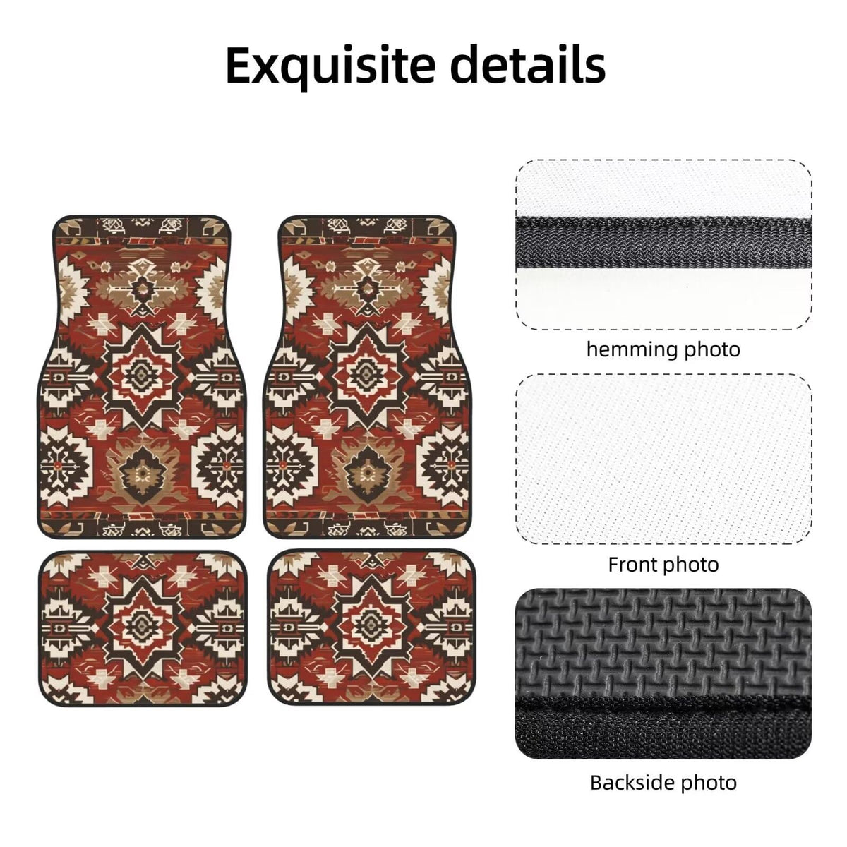 Automotive Floor Mats (Red Aztec)