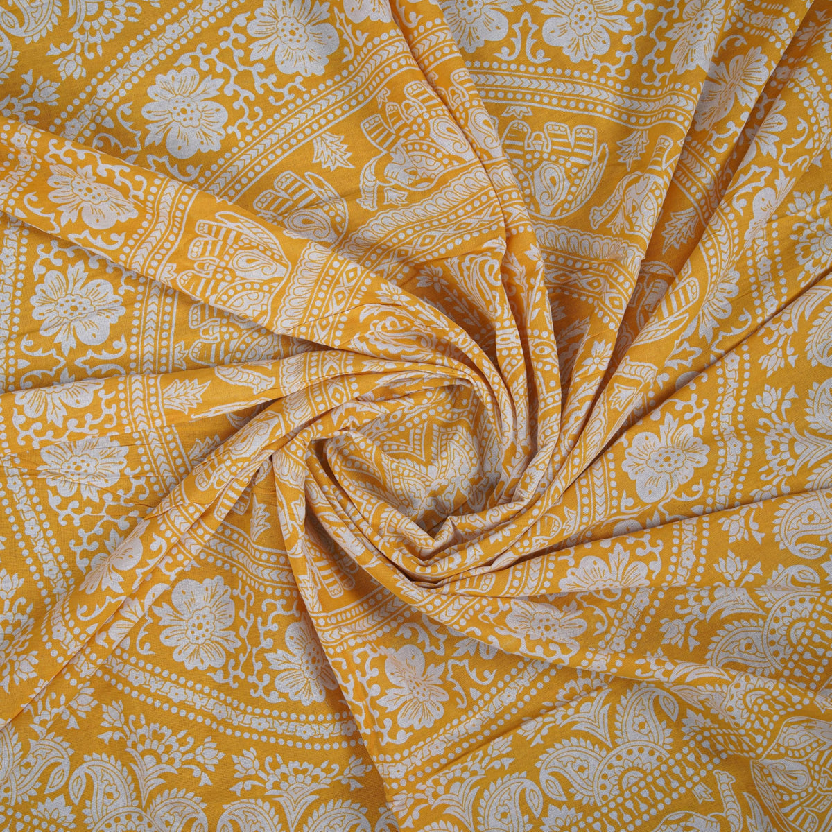 Cotton Mandala Tapestry (Yellow / 30"L x 40"W)