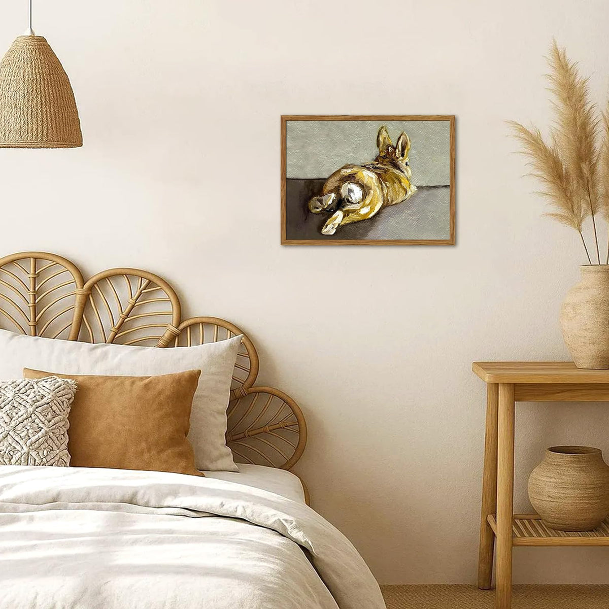 Framed Vintage Easter Bunny Wall Art (Cute Rabbit / 24"L x 16"W)
