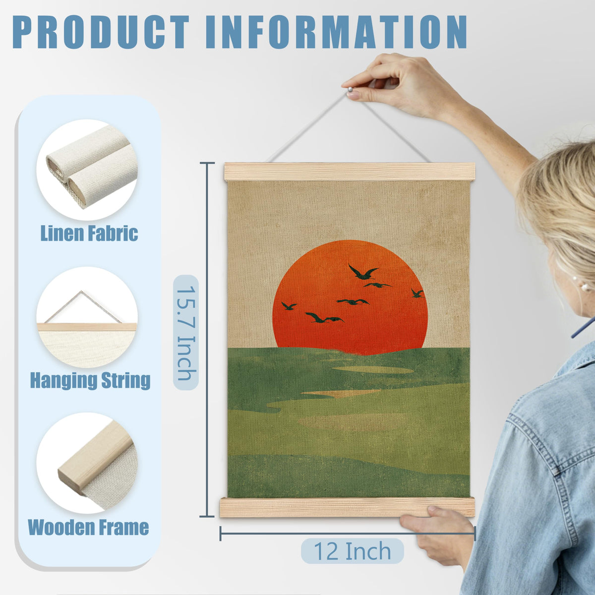 Boho Japandi Sunset Zen Wall Art Decor (boho japandi sunset)
