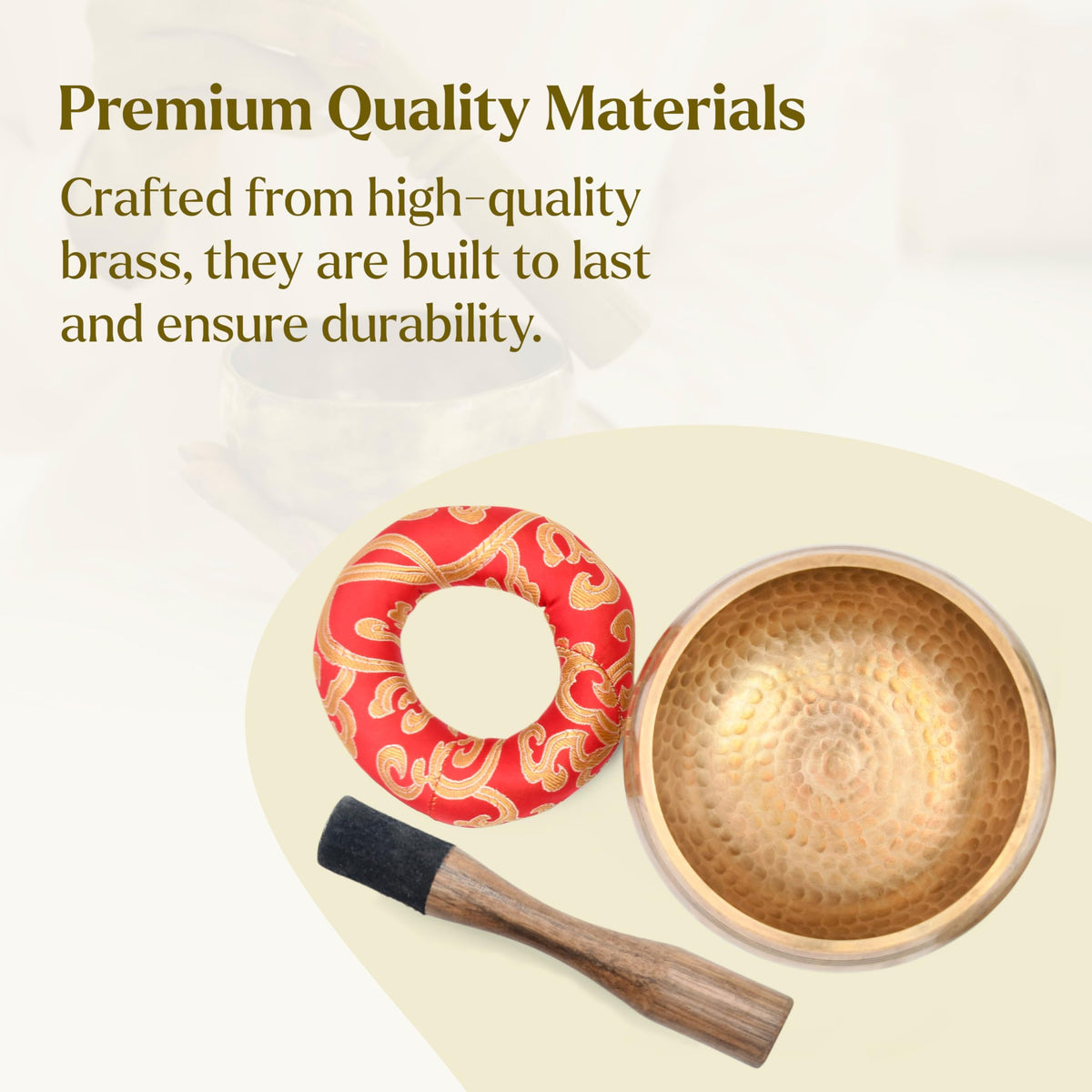 Tibetan Singing Bowl Set (5.2 Inch Bowl)