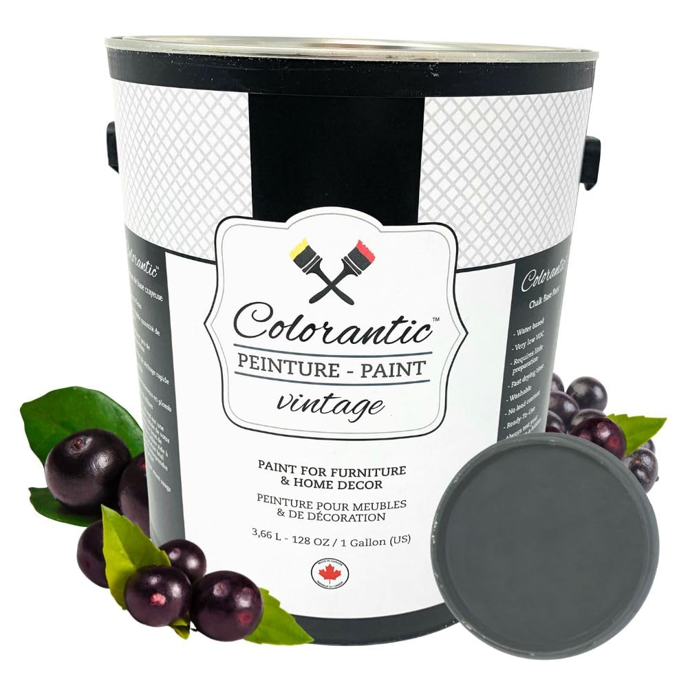 ACAI BERRY Black Chalk Paint for Furniture Painting DIY (Acai Berry / 128 Fl Oz (Pack of 1))