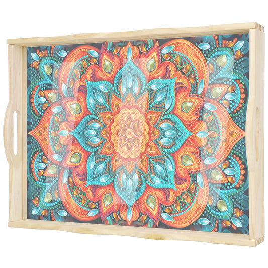 Diamond Art Kits for Adults Wooden Serving Trays with Handles (B Mandala EC)