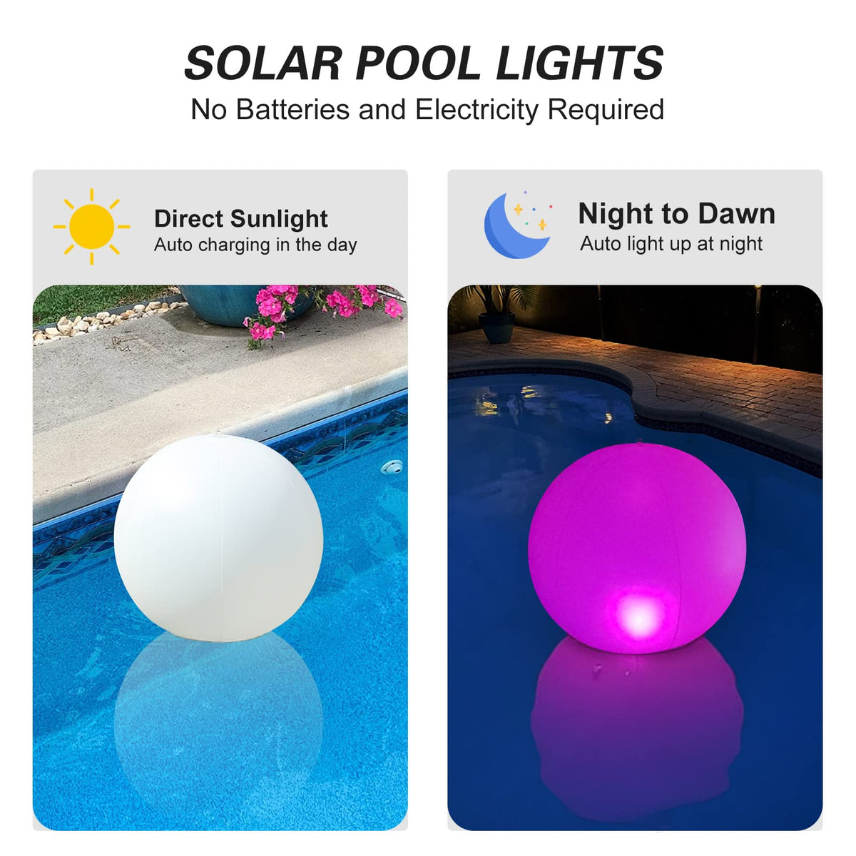 Floating Pool Lights Solar Powered (White 1PC)