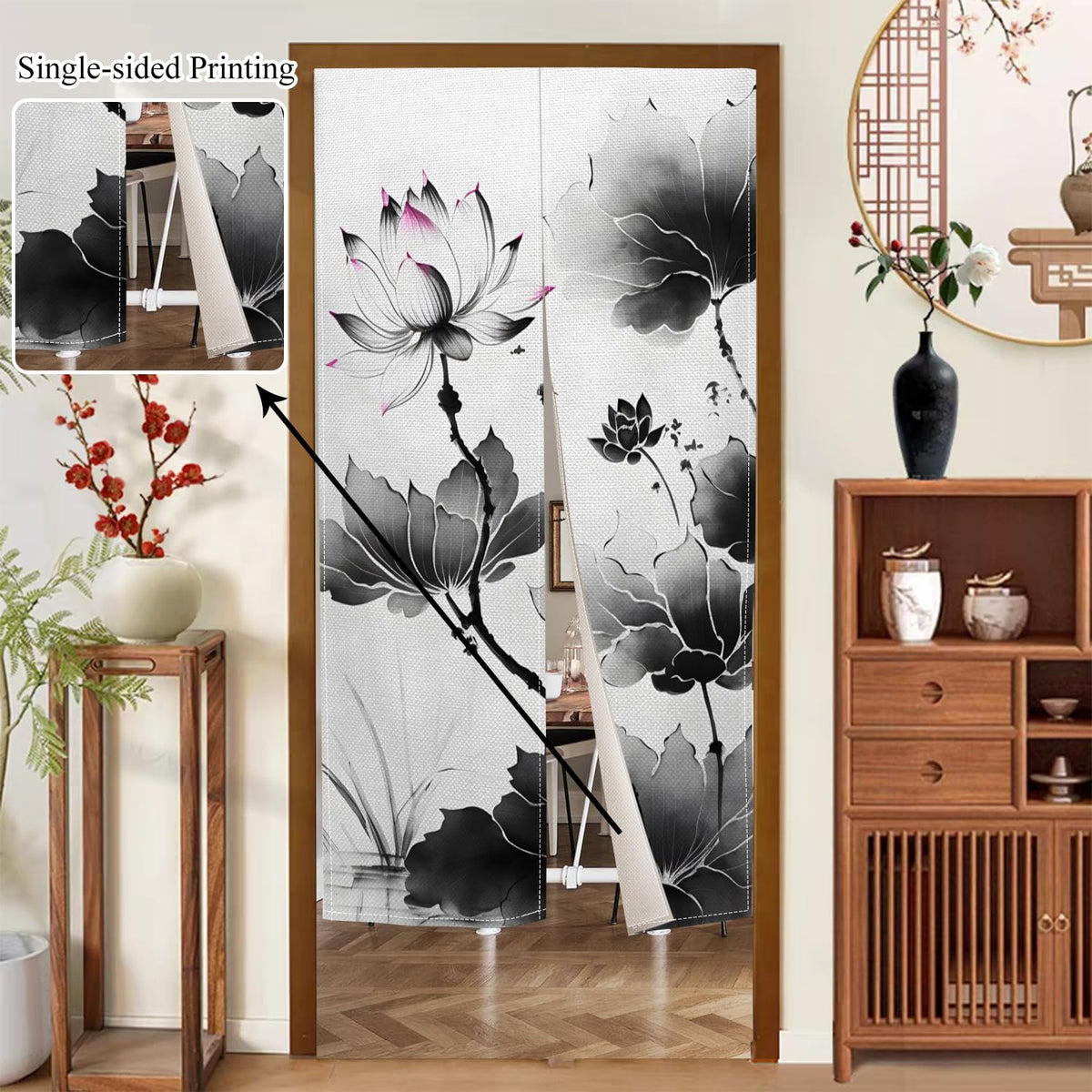 Japanese Noren Doorway Curtain (Grey)