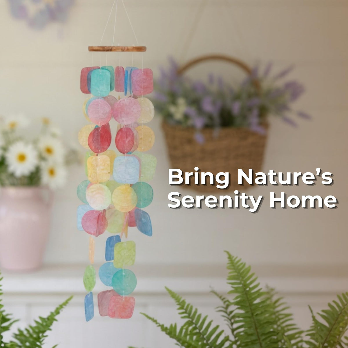 Colorful Wind Chimes. House Decor Wind Chimes for Outside (Rainbow)