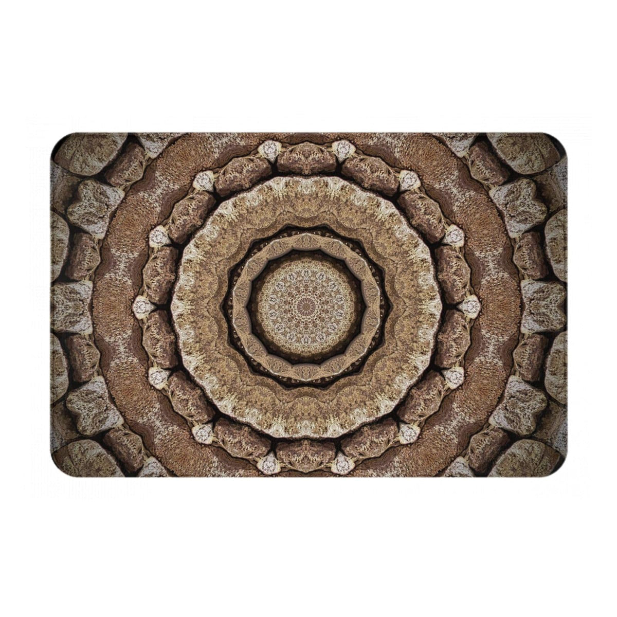 Mandala Stone Texture Bath Mat Non (1'4" x 1'11" (Rectangular) / Mandala Stone Texture)