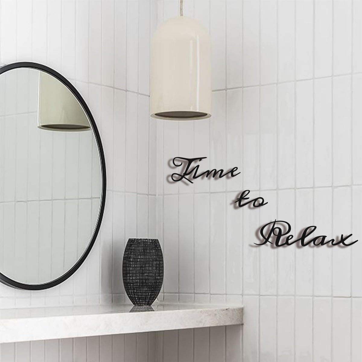 Metal Bathroom Wall Decor (Time to Relax)