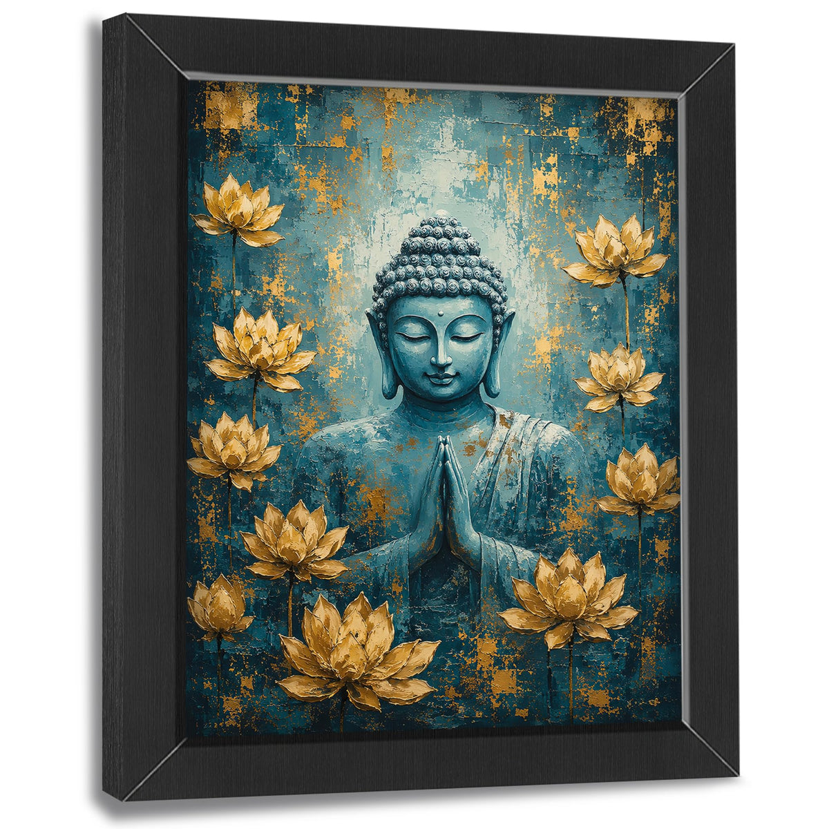 Teal Buddha Decor Wall Art (Wall Art Framed 10 / 16"L x 12"W)