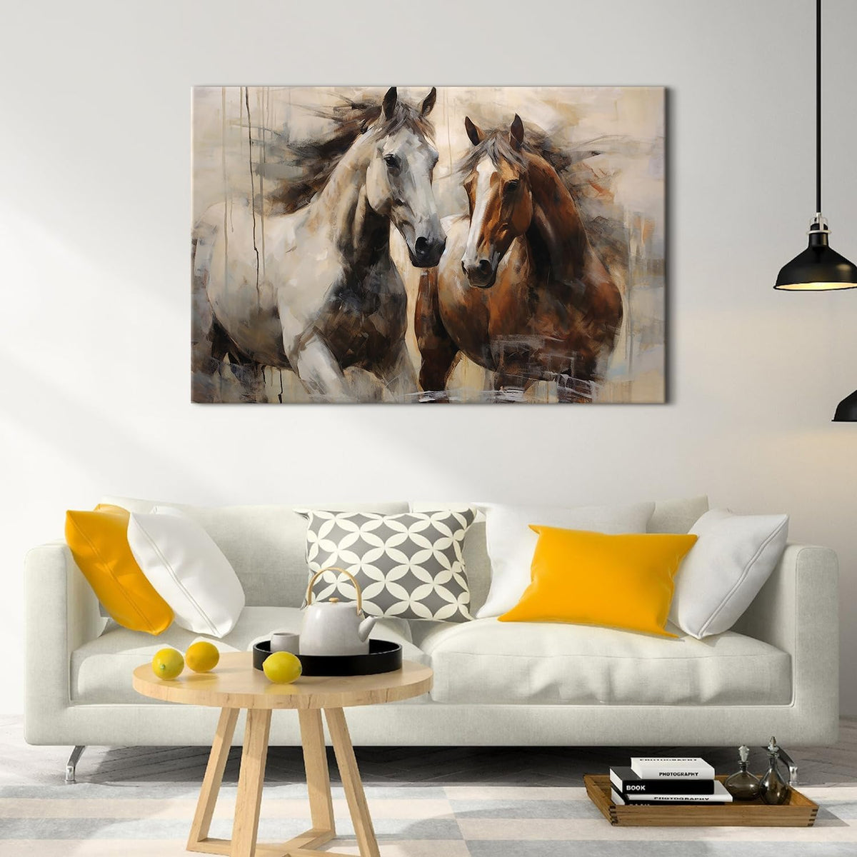 Large Western Horse Pictures Wall Decor Vintage Running Horse Canvas Art for Living Room Country Wild Animals Painting Poster Rustic Farmhouse Wildlife Themed Prints Artwork for Home Decorations 32x48" (48"L x 32"W / Horse)