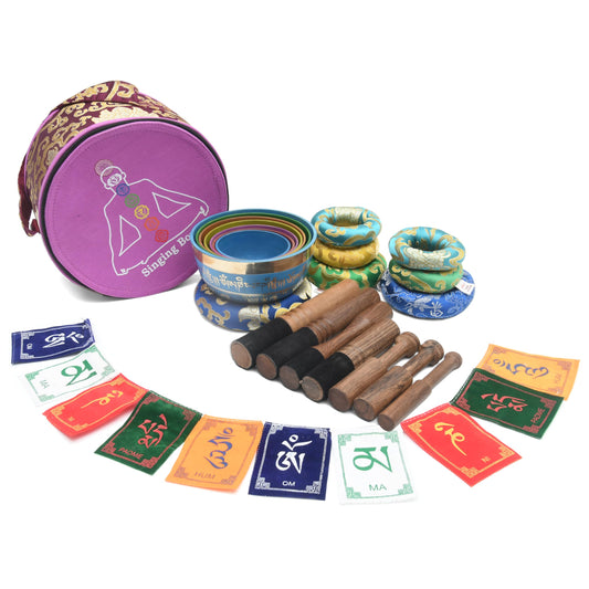 Tibetan Singing Bowl Set (7 Chakra Color Set)