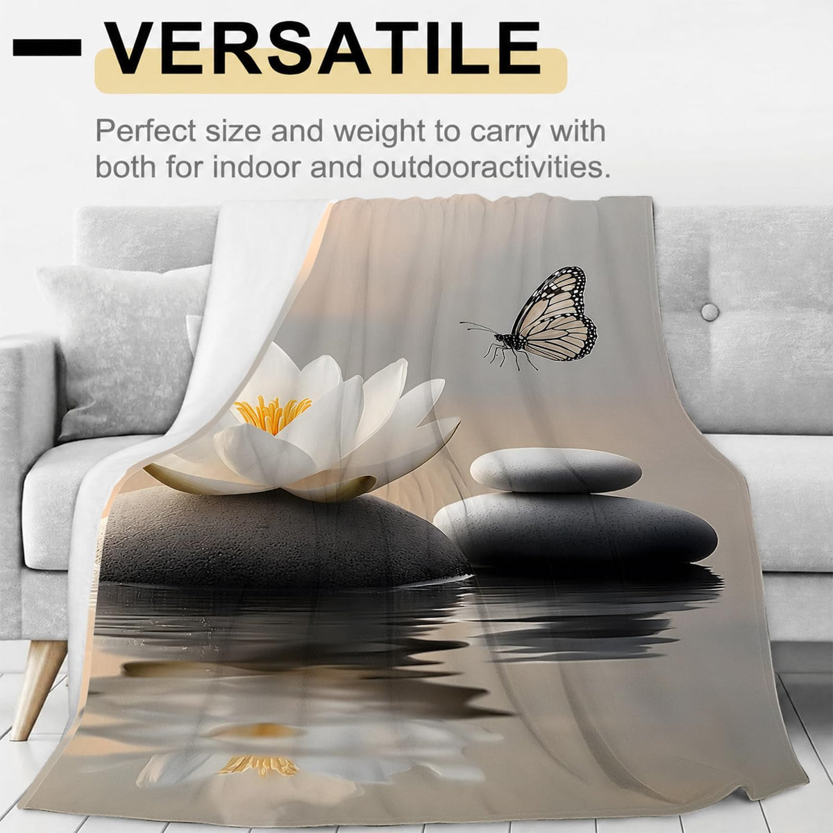 Lotus Stone Flannel Blanket (Lotus Stone / 50x60 inch)