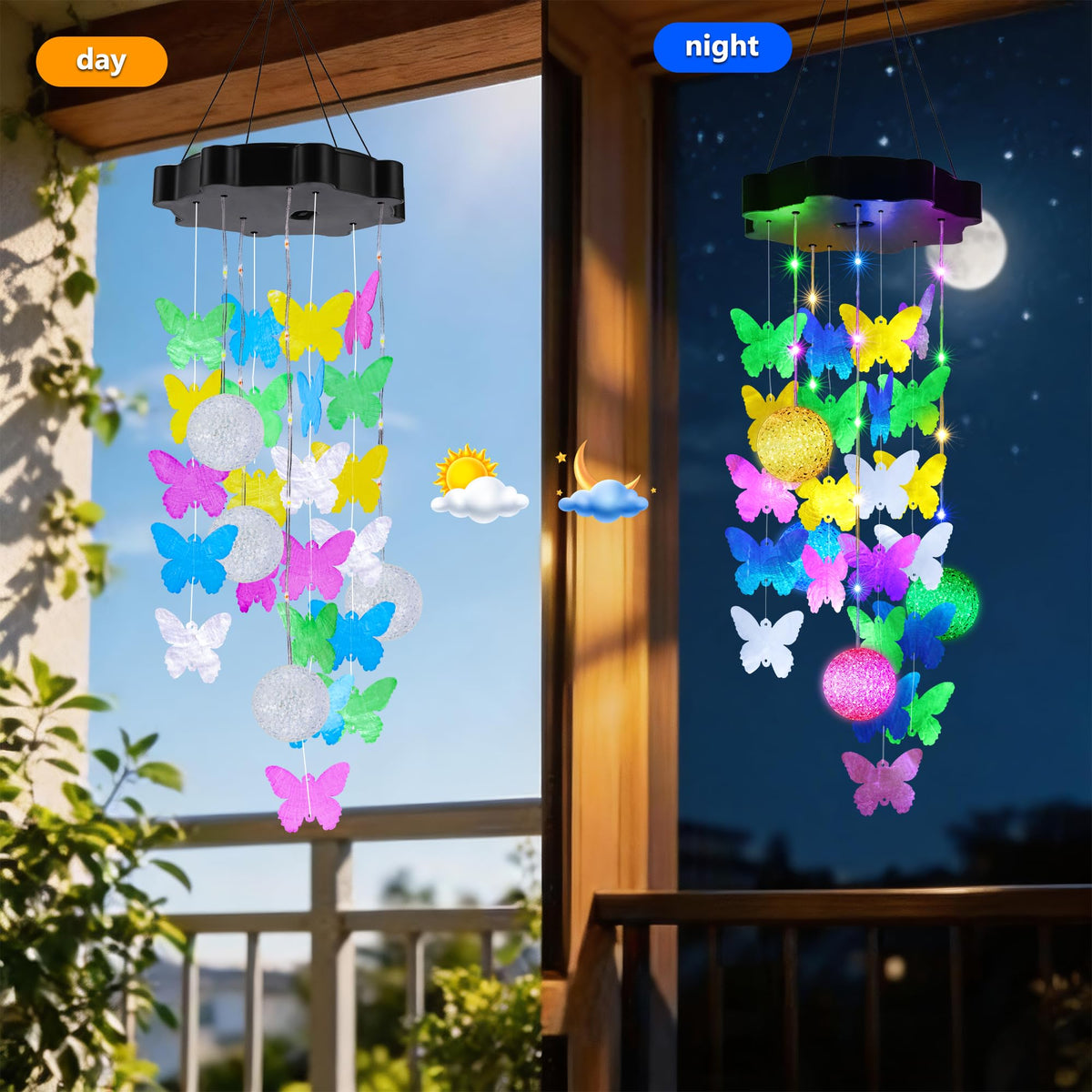 Solar Wind Chimes for Outside (Pastel-1)
