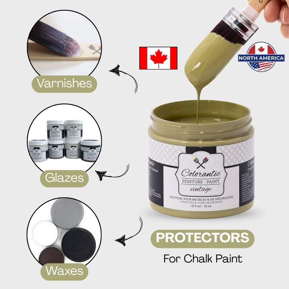 Vintage Furniture Chalk Based Paint for DIY Home Decor Craft Art (Kiwi / 16 Fl Oz (Pack of 1))