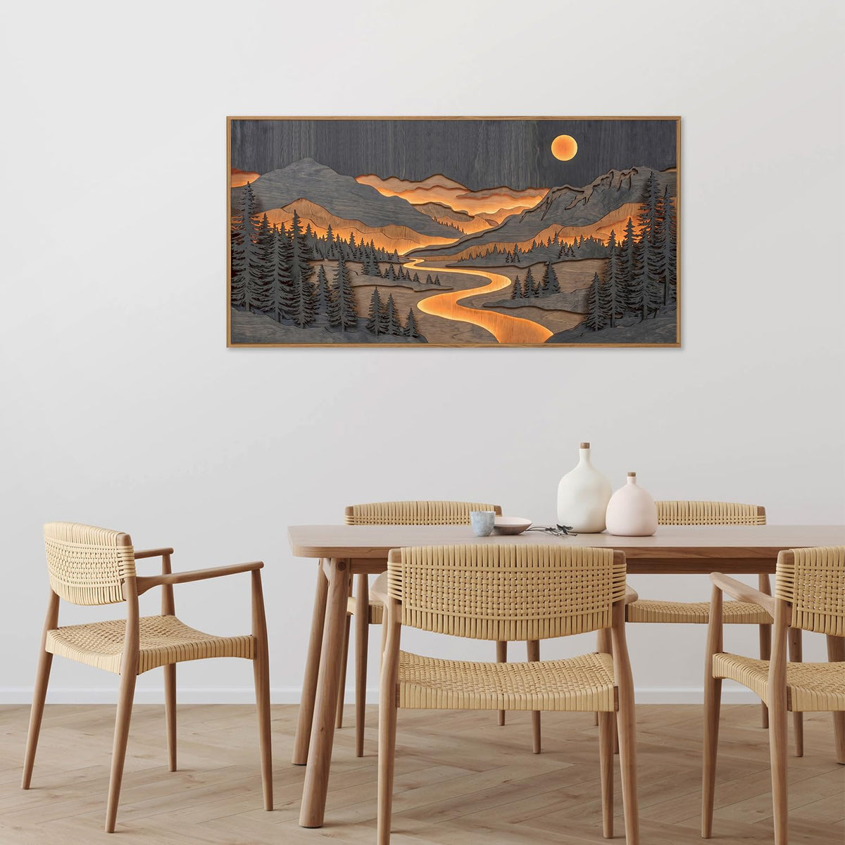 Dark Mountain Framed Canvas Wall Art (Dark Mountain / 40"L x 20"W)