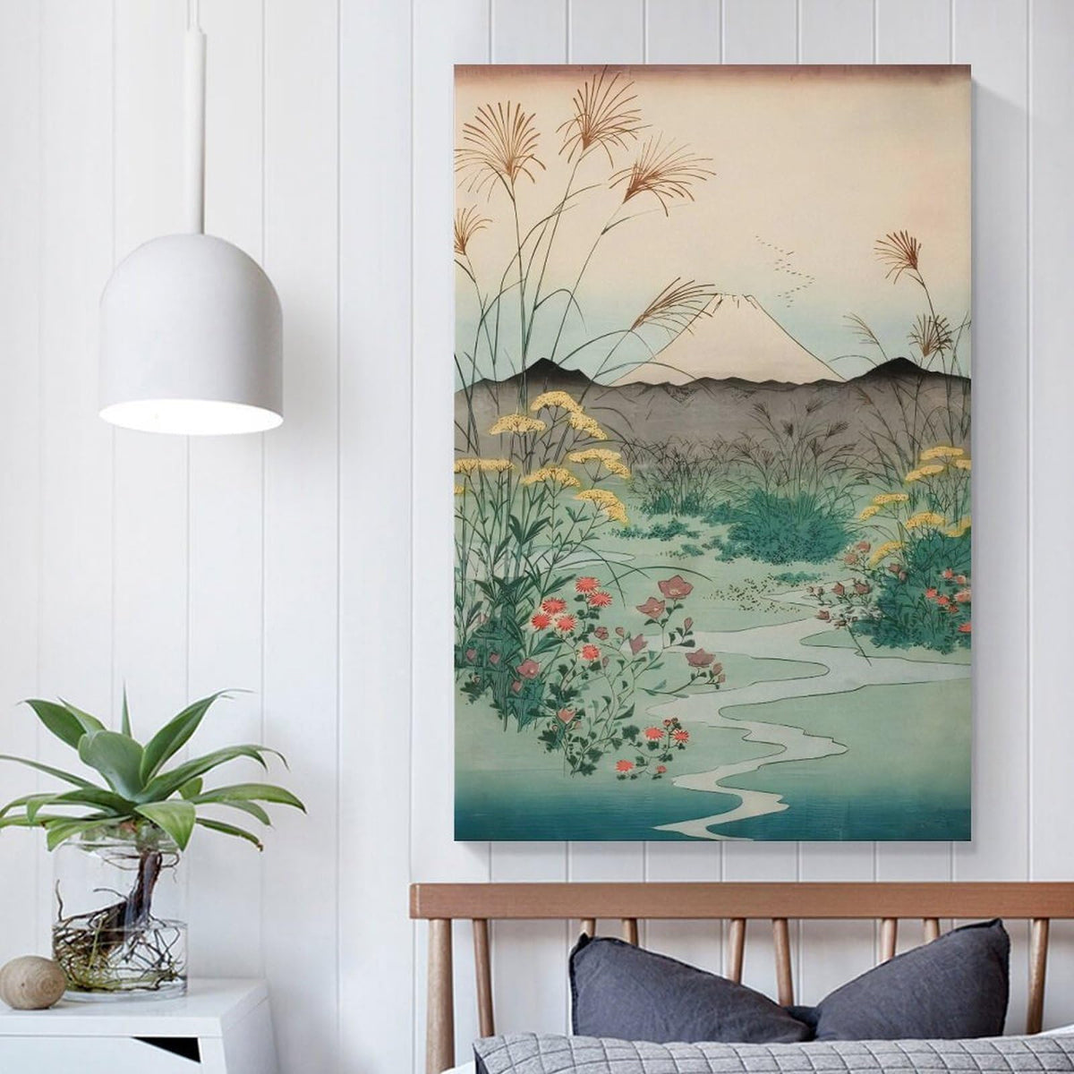 Utagawa Hiroshige Otsuki Plain Kai Province Canvas Printing Wall Art Prints Japanese Ukiyo E Landscape Mount Fuji Vintage Zen Wall Decor Posters Living Room Bedroom Office 12x18inch (style-5 / 18"L x 12"W)