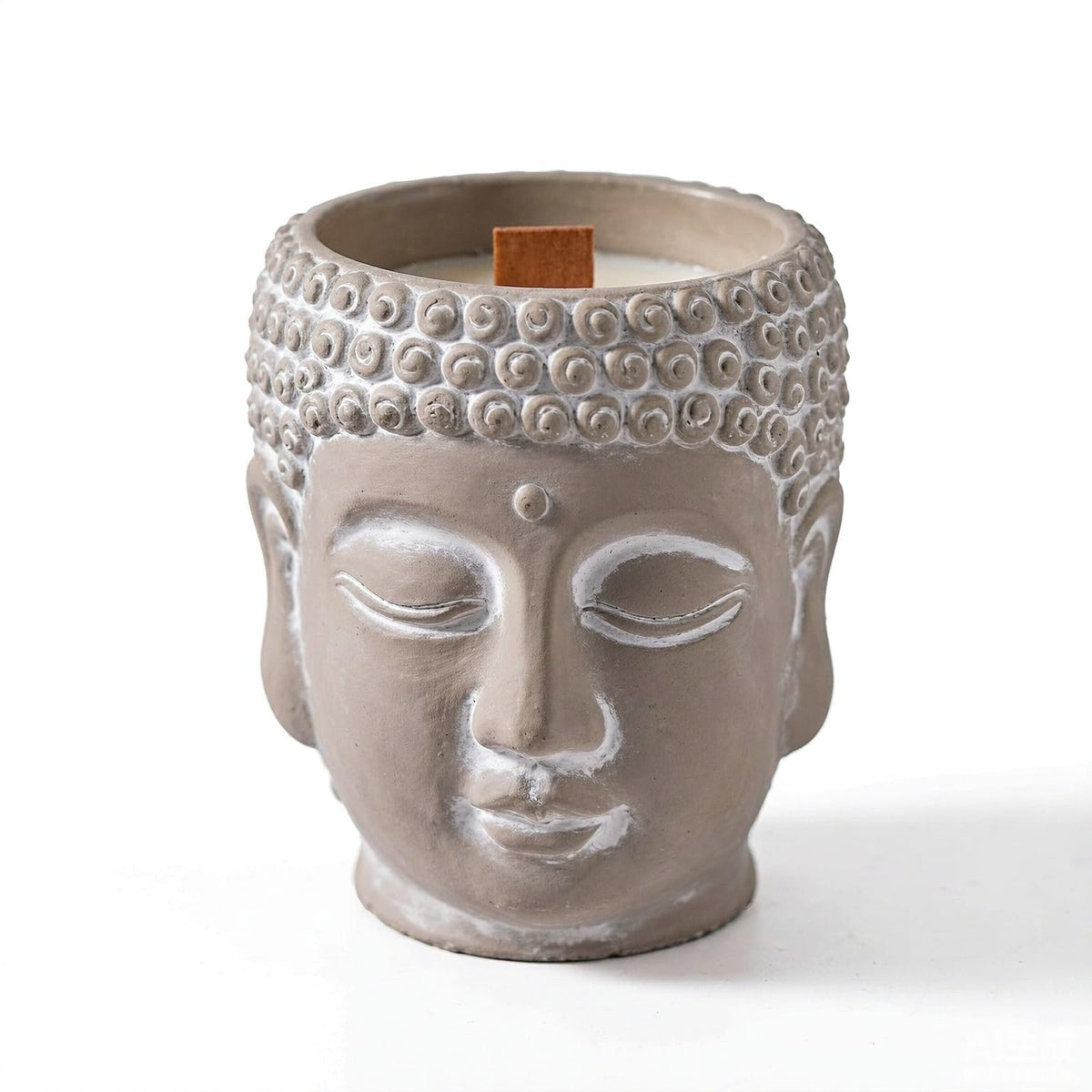 Wood Wick Crackling Buddha Candle Oud Scent Soy Wax Meditation Decor 8oz