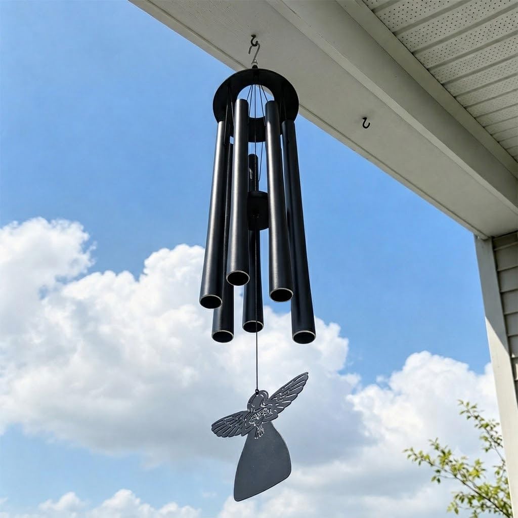 45" Wind Chimes for Outside Deep Tone (Black / 45 inches)