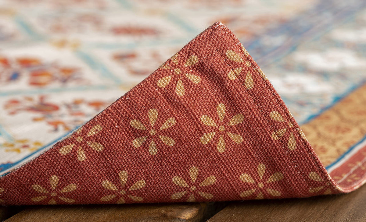 Placemats Set of 4 Reusable 100% Cotton (022 - Romane / 13" X 19" (Pack of 4))