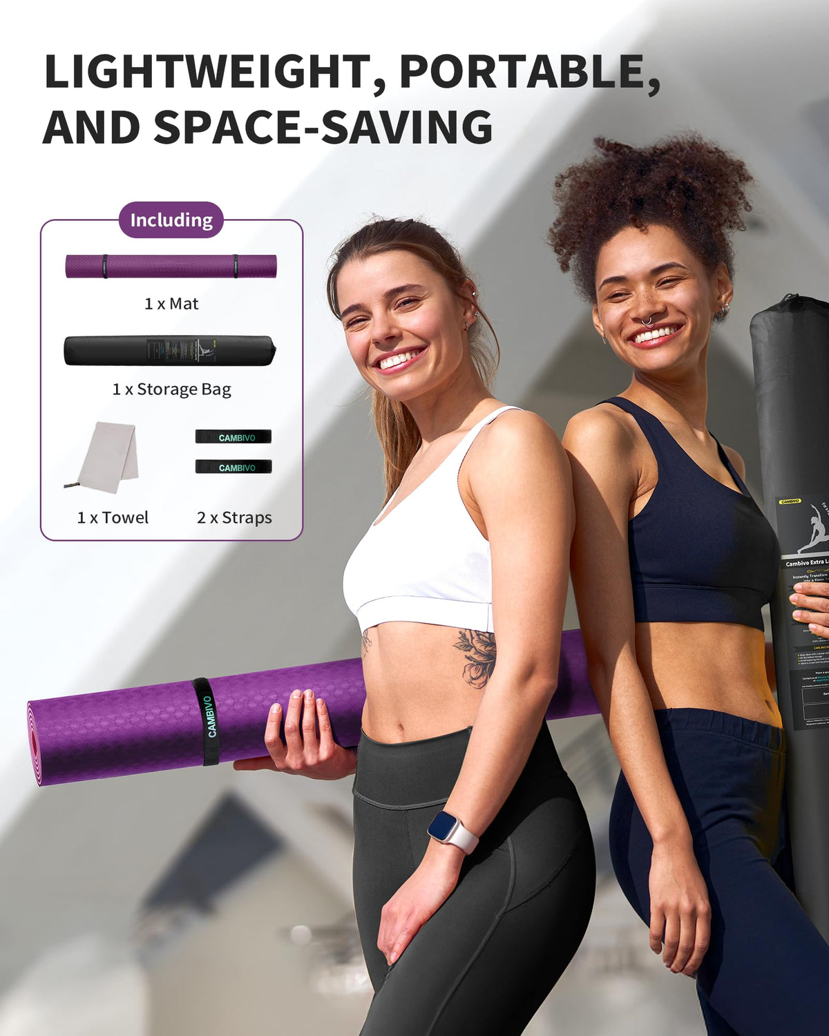 Large Yoga Mat (PURPLE / 6mm)
