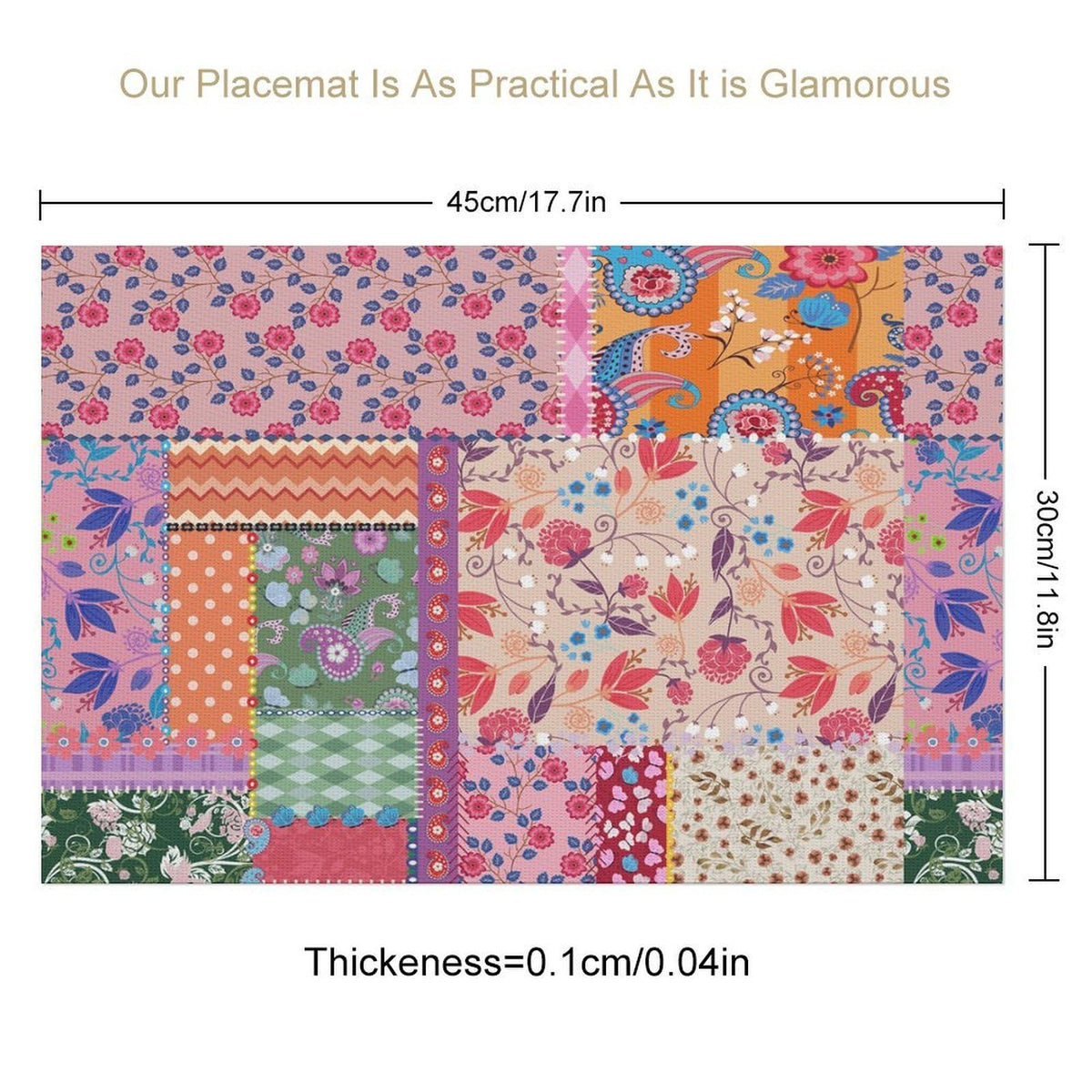 Patchwork Boho Floral Placemat Set of 4 (Patchwork-6 / 4pcs)