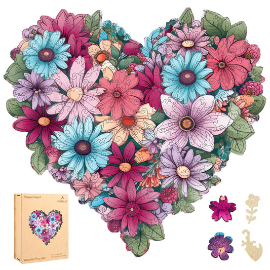 Flower Puzzles for Adults 500 Pieces (Heart-flower / 500 pieces)