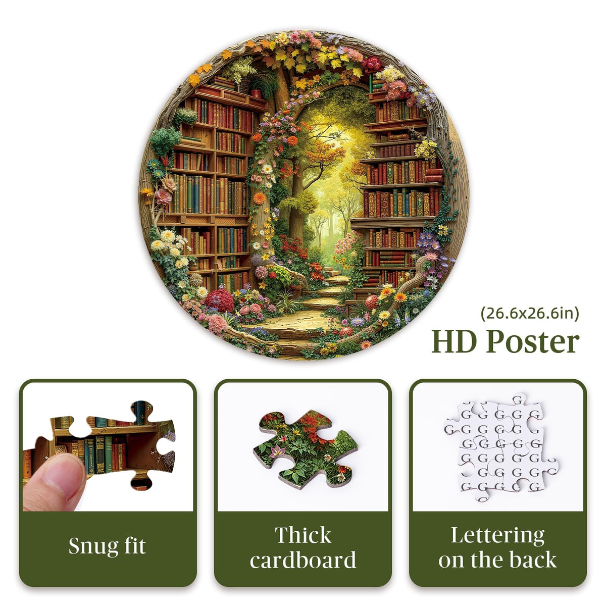 1000 Piece Round Jigsaw Puzzle for Adults (E-forest Library)