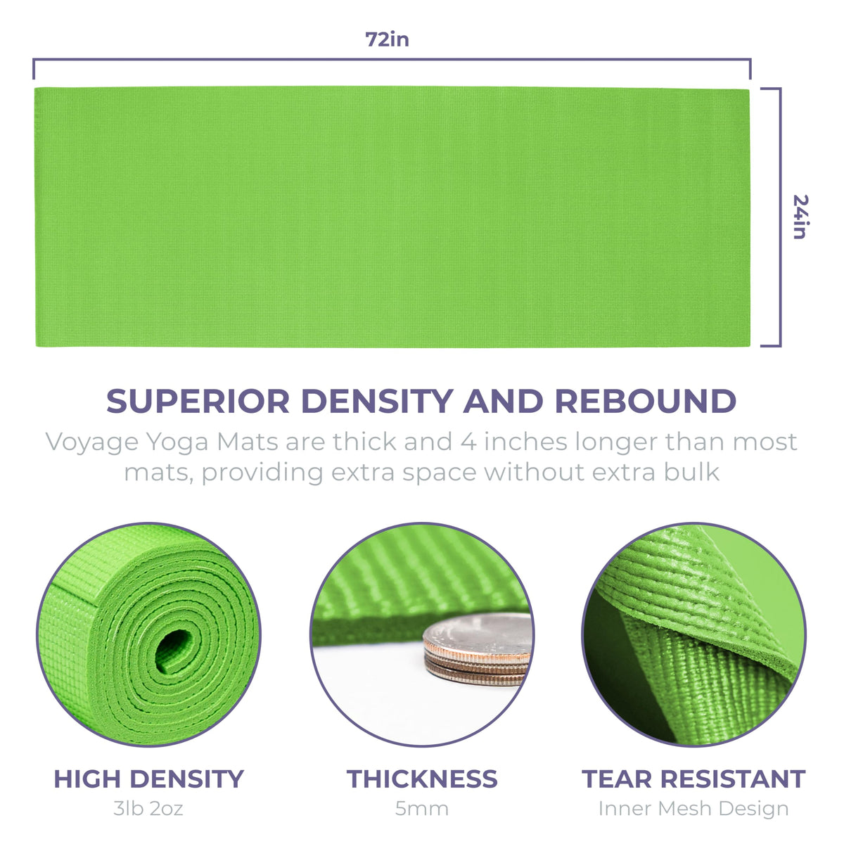 Voyage 5mm Studio Yoga Mats (Green)