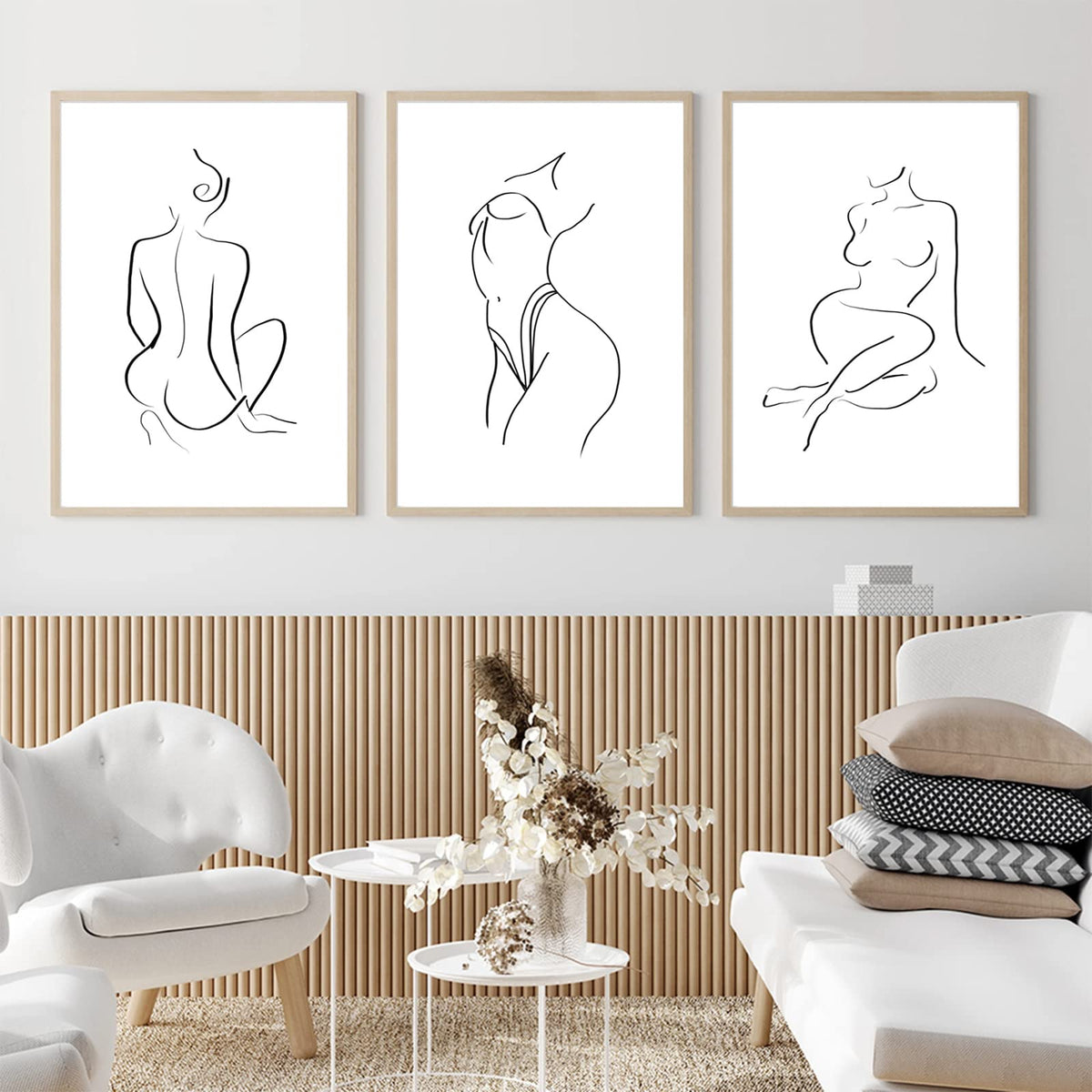 Minimalist Line Wall Art Woman Body Outline Wall Art Prints Women Figure Drawing Painting Body Line Art Wall Decor Female Wall Art Abstract Woman Silhouette Canvas Aesthetic 16x24x3 Inch Unframed (Unframed / Woman Line Art - B / 24"L x 16"W)